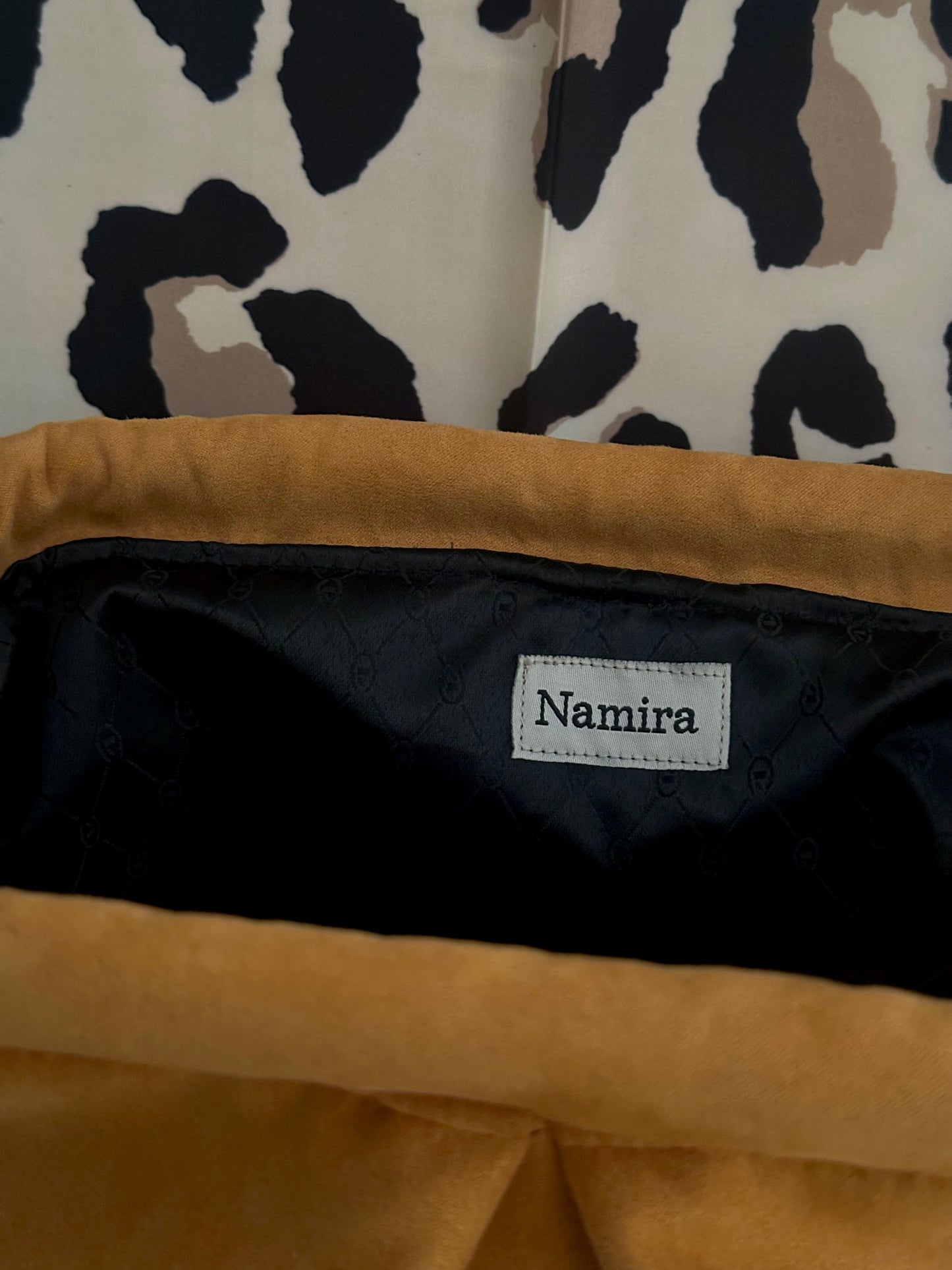 Clutch bag σουέτ κίτρινη-large