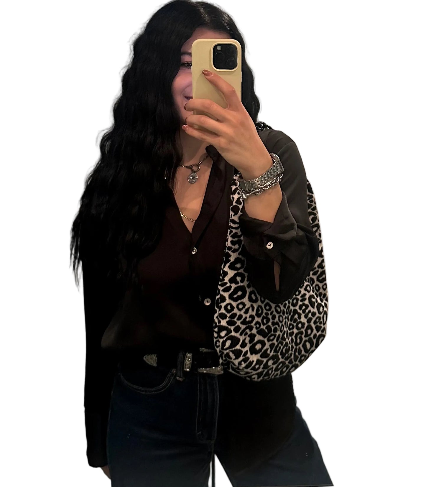 Half moon bag-leopard