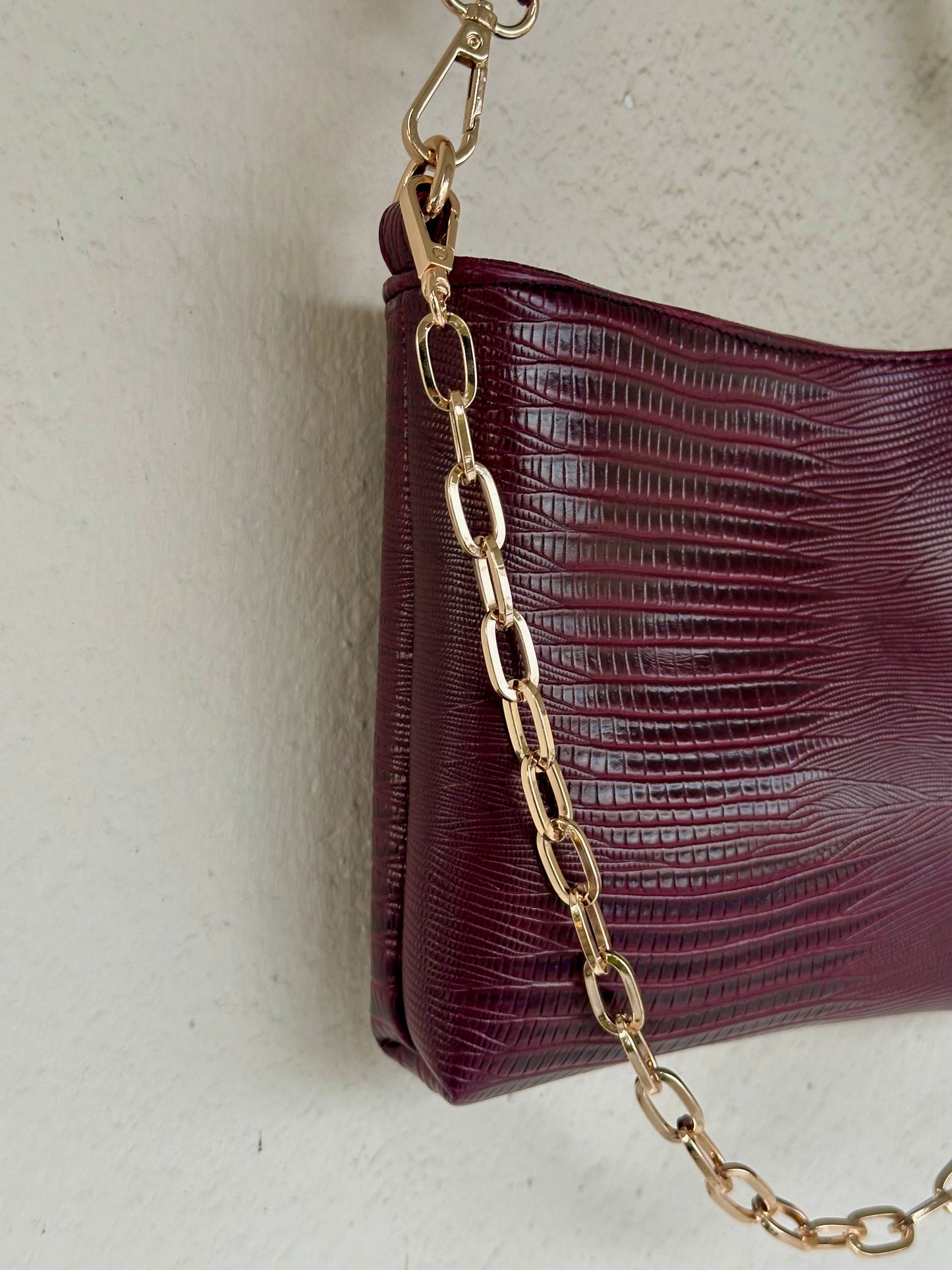 Mini shoulder bag-burgundy