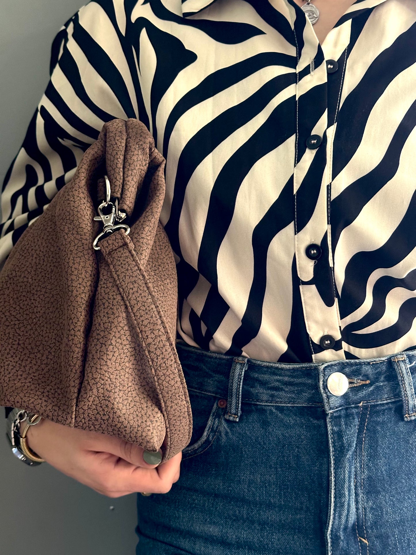 Clutch bag large-brown