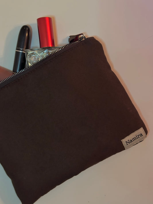 Brown handbag-σουέτ