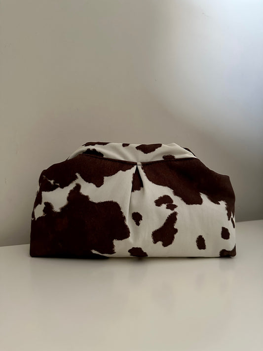 Cow print clutch