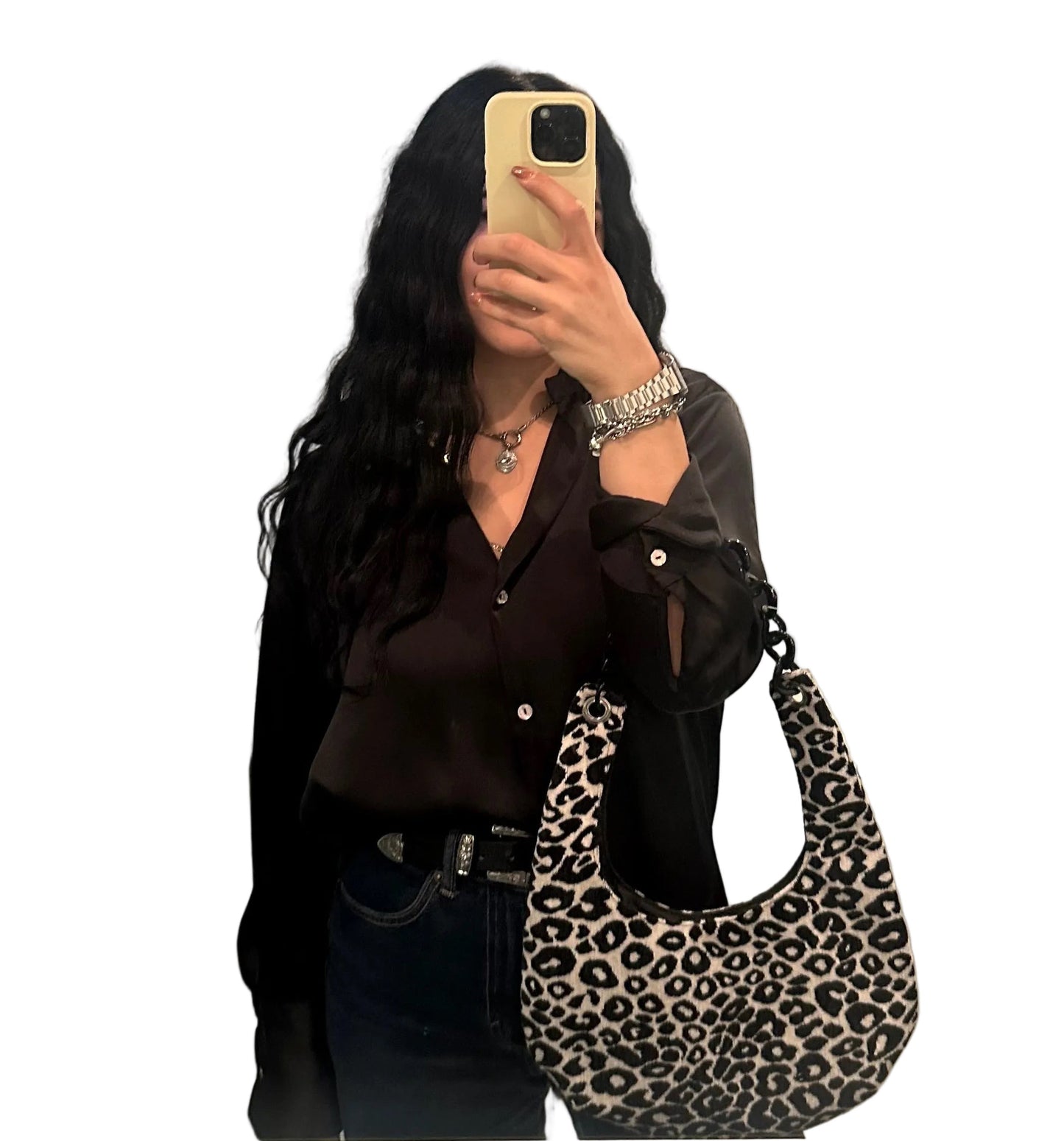 Half moon bag-leopard