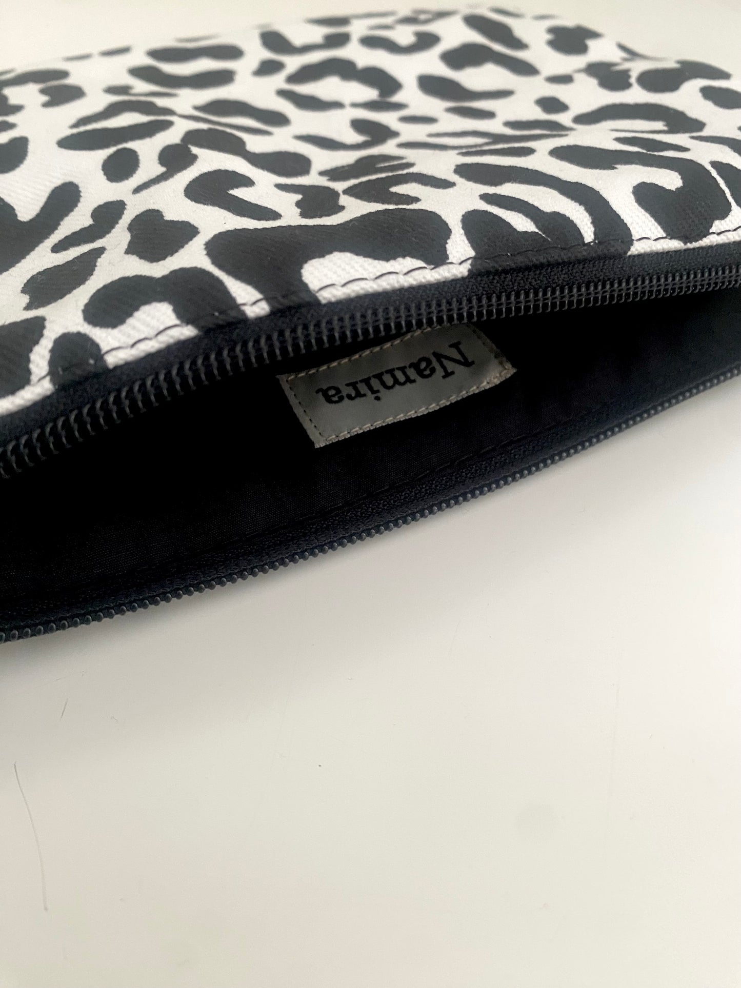 White leopard handbag