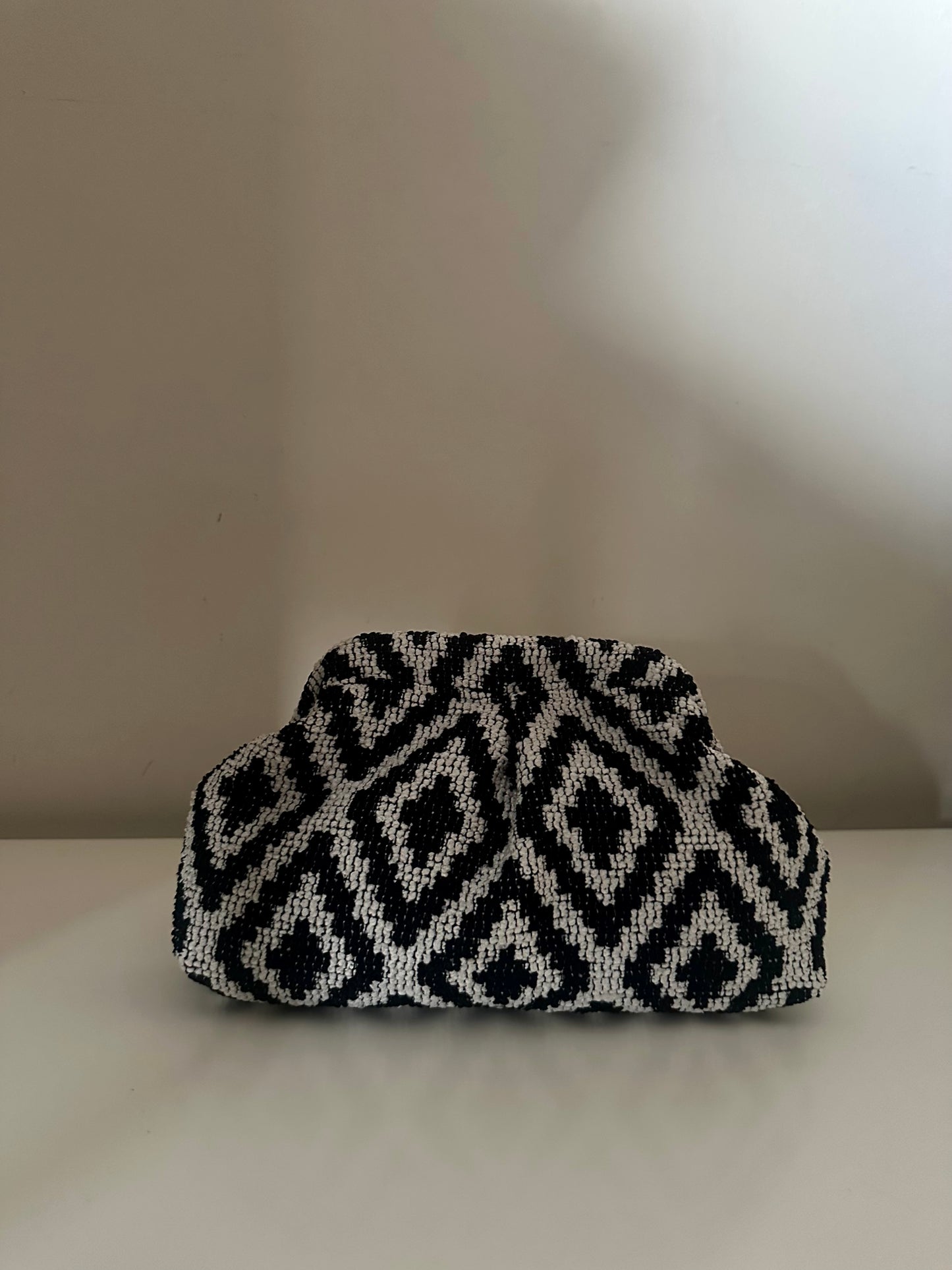Black and white clutch-small