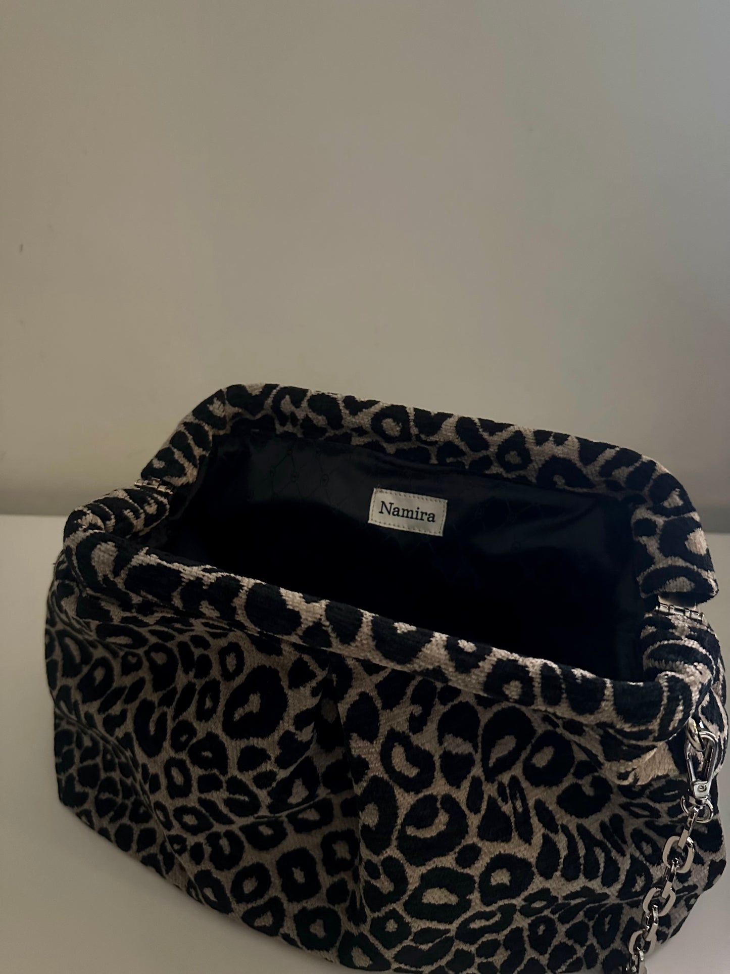 Brown leopard clutch bag-large
