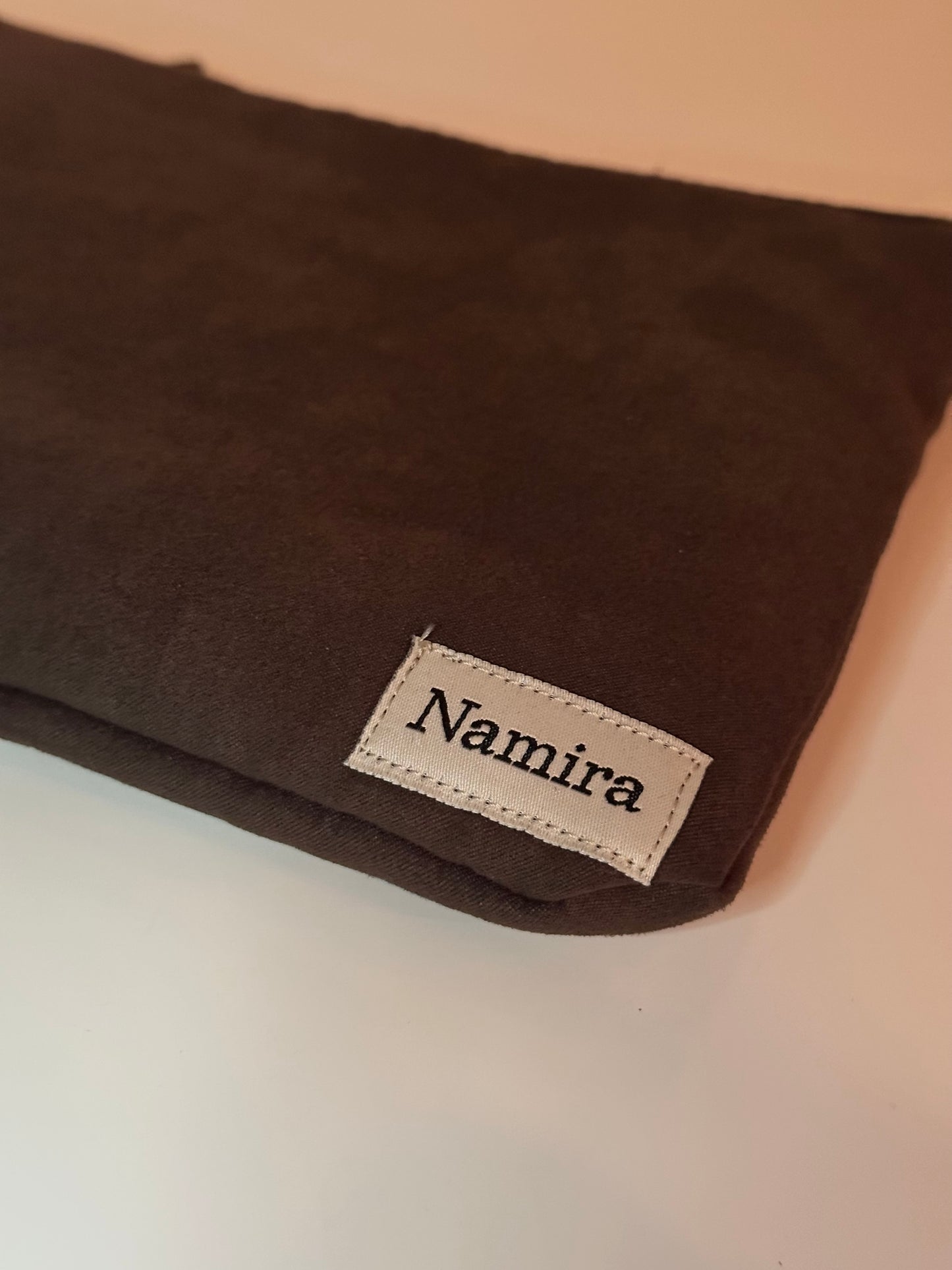 Brown handbag-σουέτ